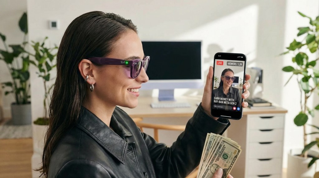 Kiếm tiền với kính AI Ray-Ban Meta Gen 2 qua livestream Facebook và Instagram